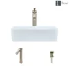 Rene 19" Rectangle Porcelain Bathroom Sink, White, with Faucet, R2-5007-W-R9-7006-BN