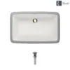 Rene 22" Rectangle Porcelain Bathroom Sink, Biscuit, R2-1001-B-PUD-C