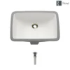 Rene 21" Rectangle Porcelain Bathroom Sink, Biscuit, R2-1002-B-PUD-BN