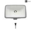 Rene 21" Rectangle Porcelain Bathroom Sink, Biscuit, R2-1002-B-PUD-ABR