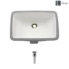Rene 21" Rectangle Porcelain Bathroom Sink, Biscuit, R2-1002-B-PUD-C
