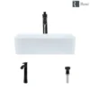 Rene 19" Rectangle Porcelain Bathroom Sink, White, with Faucet, R2-5007-W-R9-7006-ABR