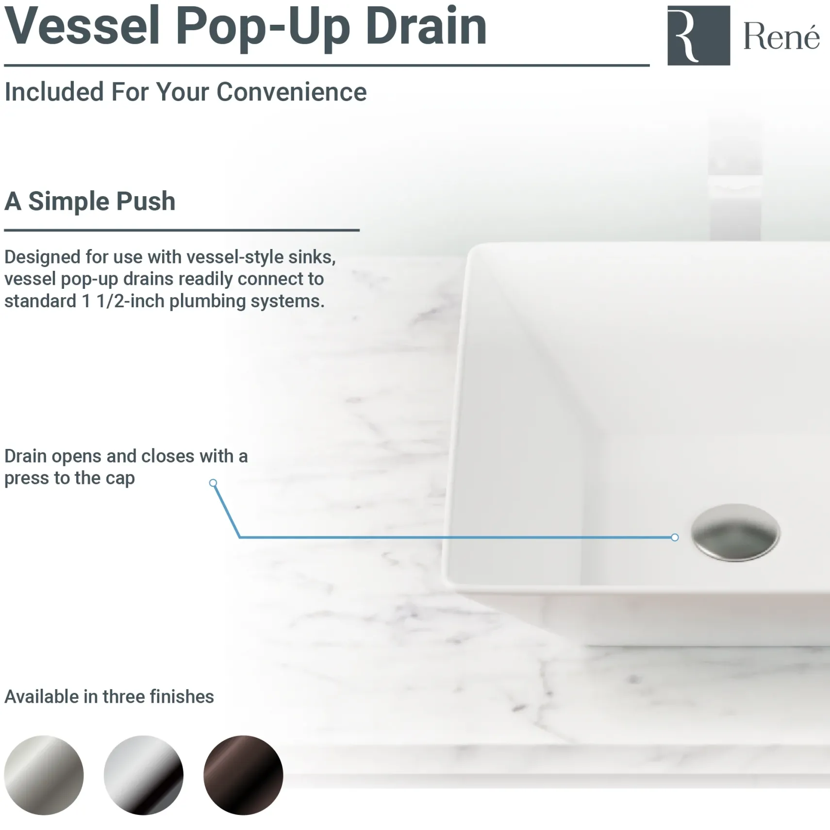 Rene 19" Rectangle Porcelain Bathroom Sink, White, with Faucet, R2-5007-W-R9-7006-ABR