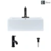 Rene 21" Rectangle Porcelain Bathroom Sink, White, with Faucet, R2-5018-W-R9-7009-ABR