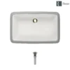 Rene 22" Rectangle Porcelain Bathroom Sink, Biscuit, R2-1001-B-PUD-BN