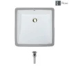 Rene 17" Rectangle Porcelain Bathroom Sink, White, R2-1003-W-PUD-C