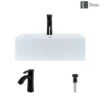 Rene 21" Rectangle Porcelain Bathroom Sink, White, with Faucet, R2-5018-W-R9-7005-ABR
