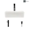 Rene 19" Rectangle Porcelain Bathroom Sink, Biscuit, with Faucet, R2-5007-B-R9-7003-ABR