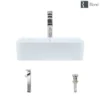 Rene 19" Rectangle Porcelain Bathroom Sink, White, with Faucet, R2-5007-W-R9-7003-C
