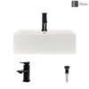 Rene 21" Rectangle Porcelain Bathroom Sink, Biscuit, with Faucet, R2-5018-B-R9-7002-ABR