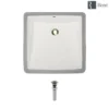 Rene 17" Rectangle Porcelain Bathroom Sink, Biscuit, R2-1003-B-PUD-BN