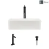 Rene 19" Rectangle Porcelain Bathroom Sink, Biscuit, with Faucet, R2-5007-B-R9-7001-ABR