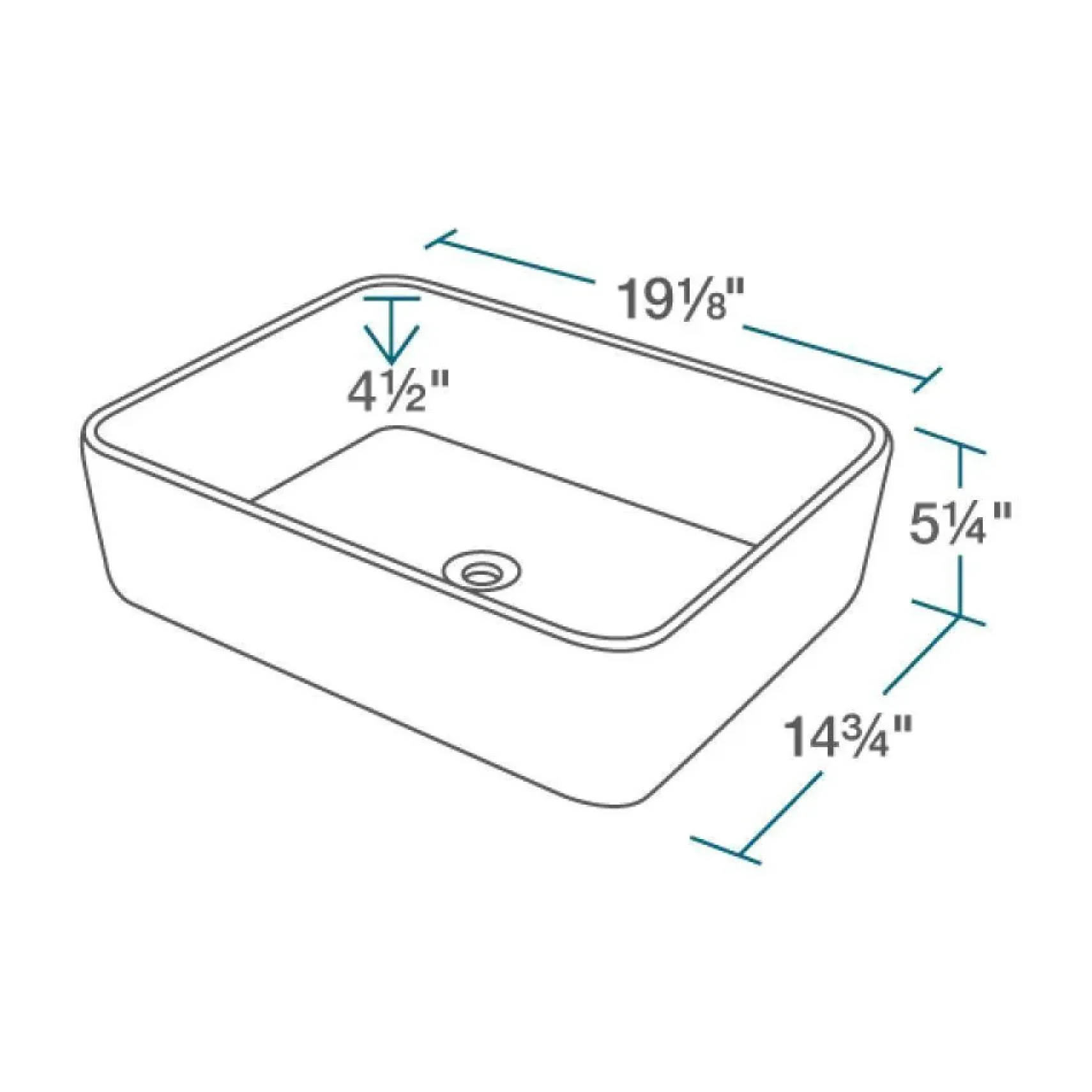 Rene 19" Rectangle Porcelain Bathroom Sink, Biscuit, with Faucet, R2-5007-B-R9-7001-ABR