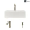 Rene 21" Rectangle Porcelain Bathroom Sink, Biscuit, with Faucet, R2-5018-B-R9-7005-BN