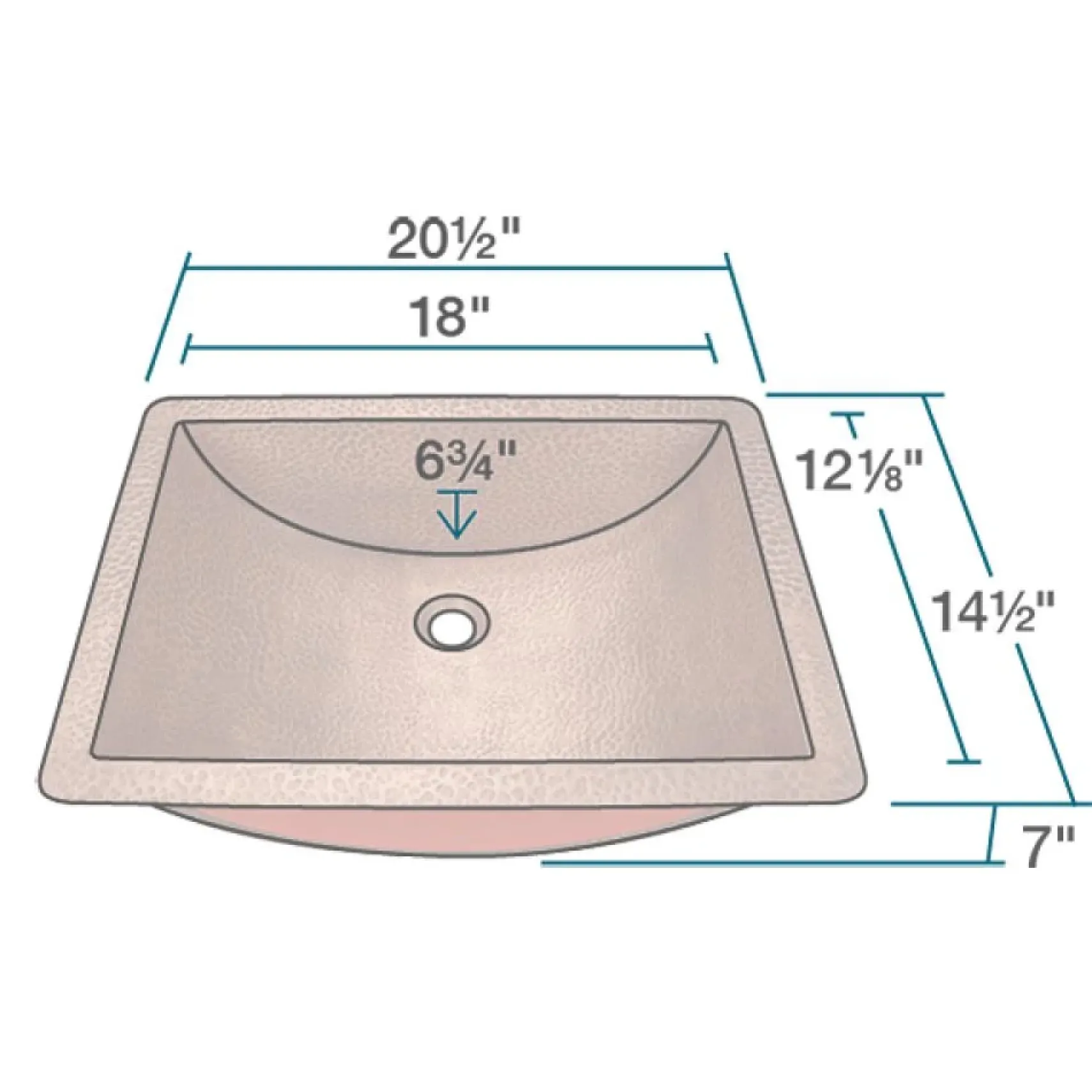 Rene 21" Rectangular Copper Bathroom Sink, R4-1006-GD-ORB