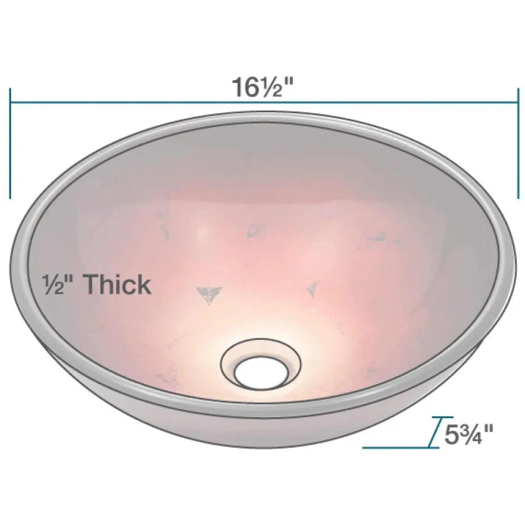 Rene 17" Round Glass Bathroom Sink, Gradient Red, with Faucet, R5-5007-WF-C