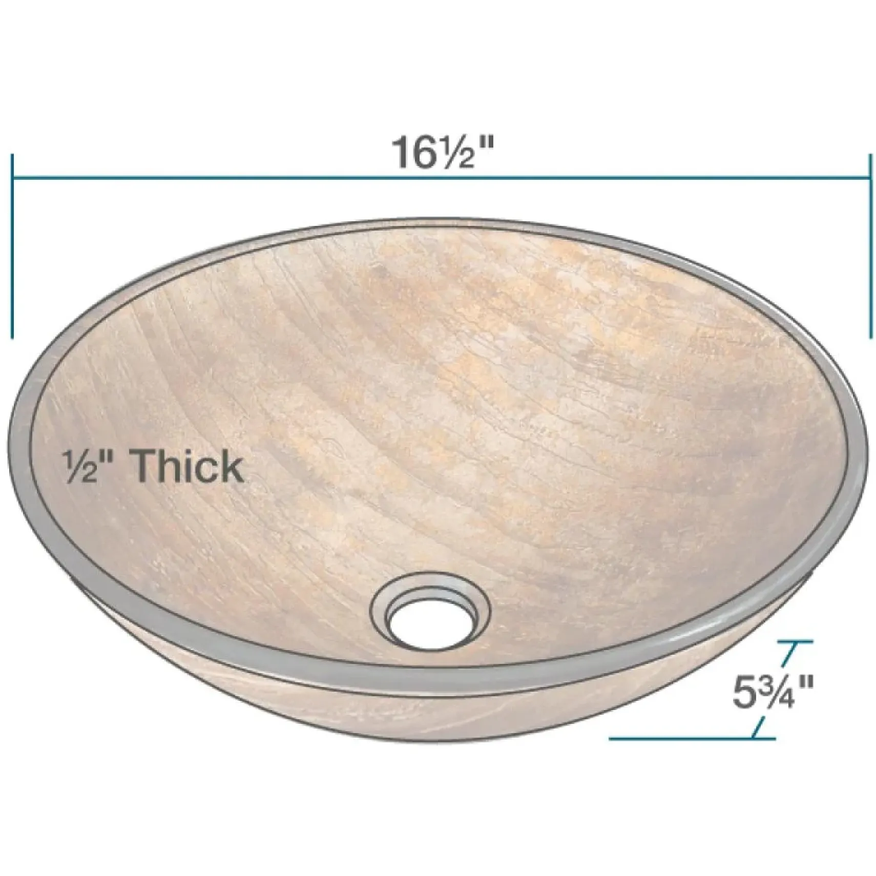 Rene 17" Round Glass Bathroom Sink, Bronze, with Faucet, R5-5030-R9-7001-C