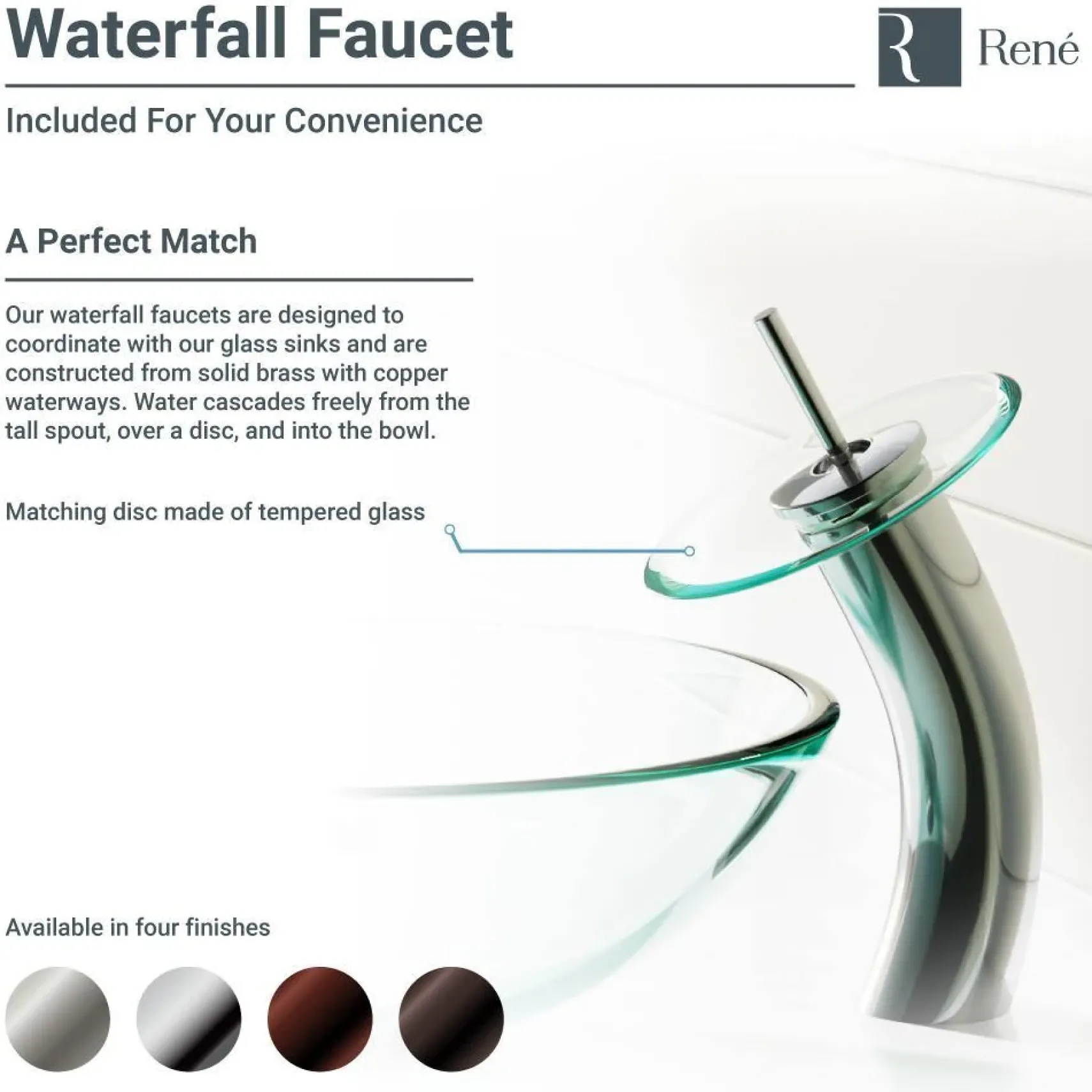 Rene 17" Round Glass Bathroom Sink, Bronze, with Faucet, R5-5030-WF-C
