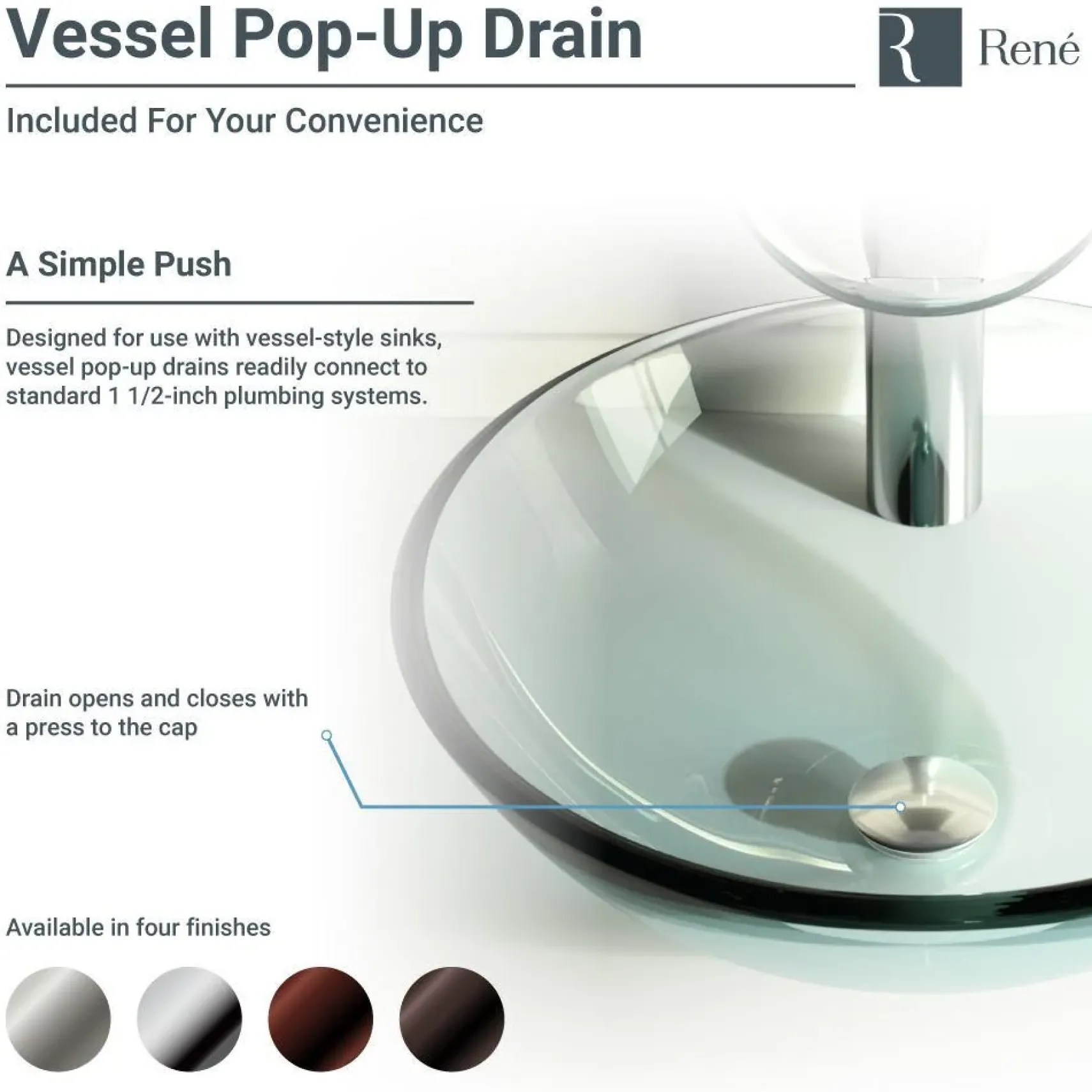 Rene 17" Round Glass Bathroom Sink, Bronze, with Faucet, R5-5030-WF-C