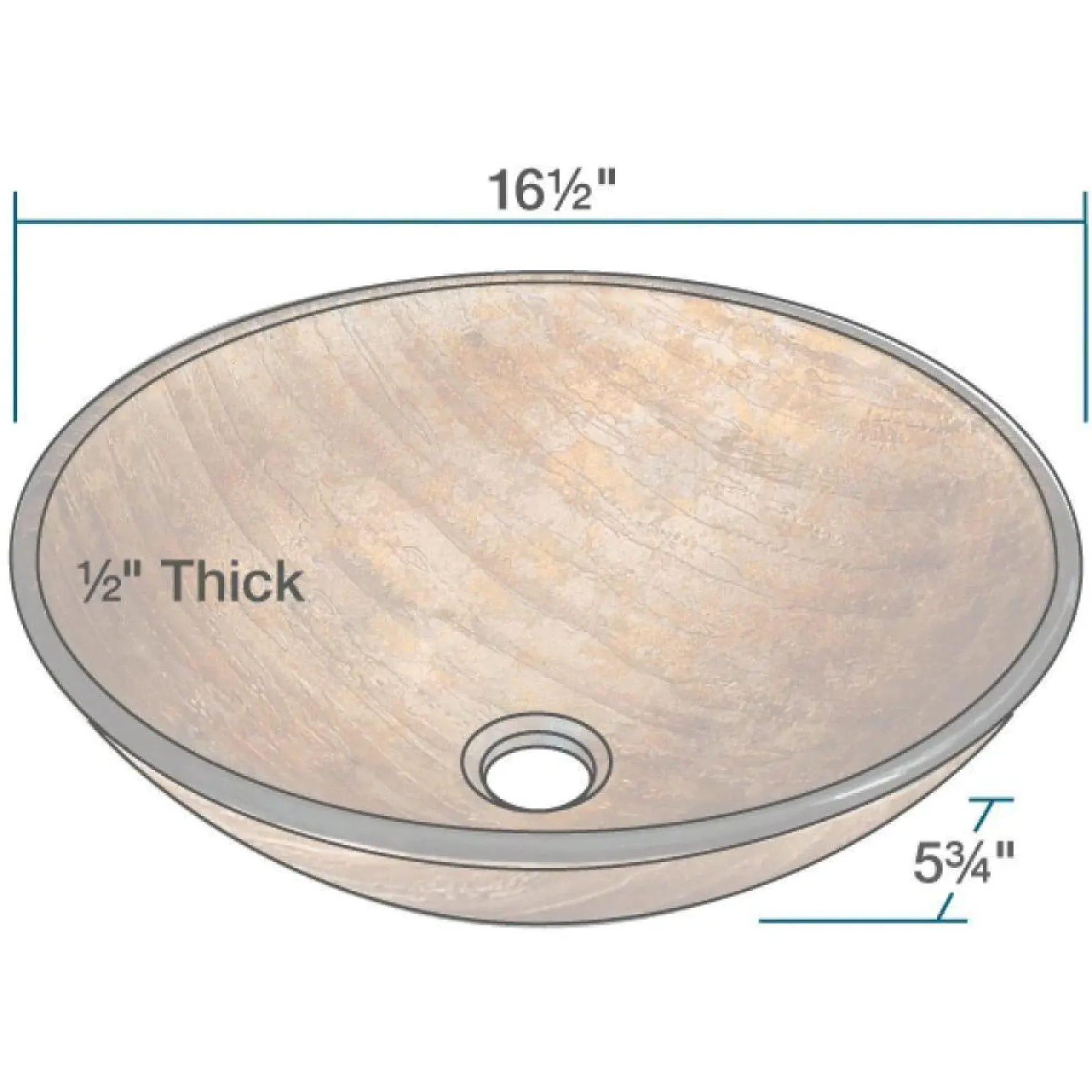 Rene 17" Round Glass Bathroom Sink, Bronze, with Faucet, R5-5030-WF-C
