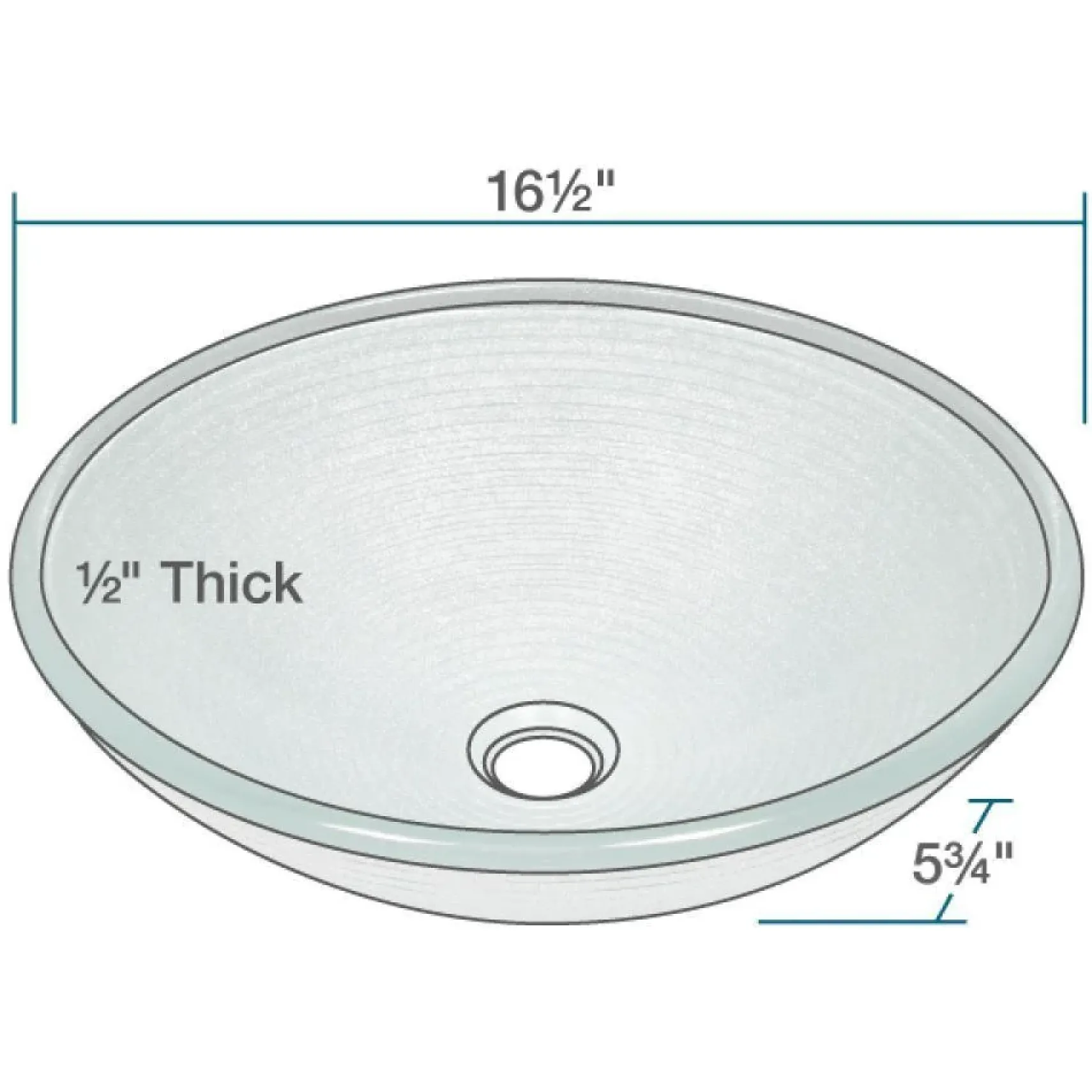 Rene 17" Round Glass Bathroom Sink, Sparkling Silver, with Faucet, R5-5034-WF-BN