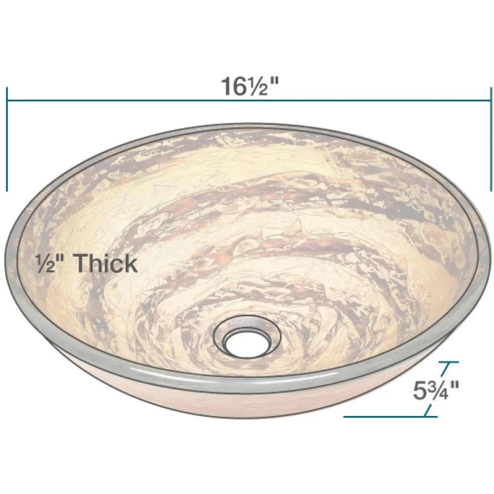 Rene 17" Round Glass Bathroom Sink, Golden and auburn, with Faucet, R5-5029-WF-ORB
