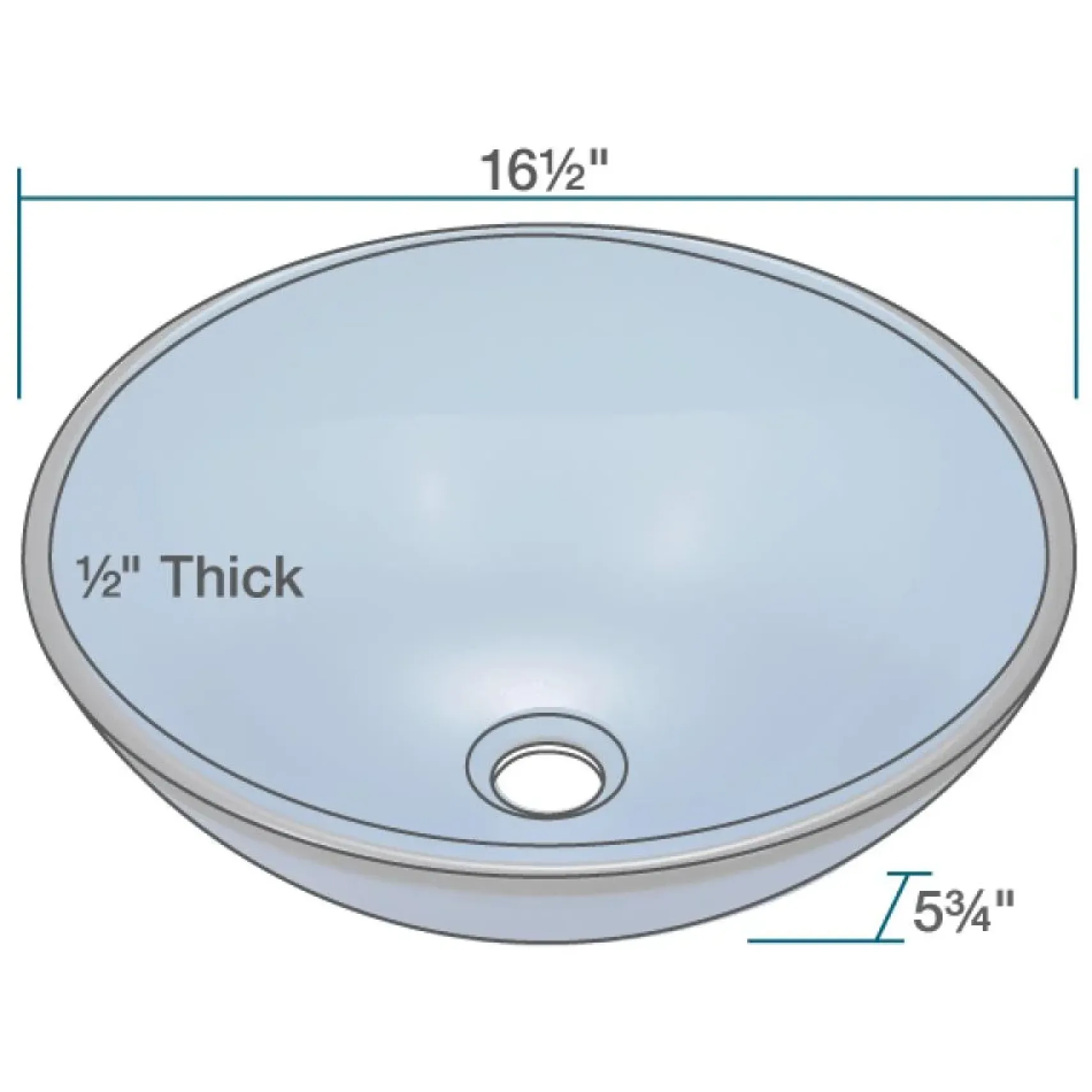 Rene 17" Round Glass Bathroom Sink, Celeste, with Faucet, R5-5001-CEL-R9-7007-ABR