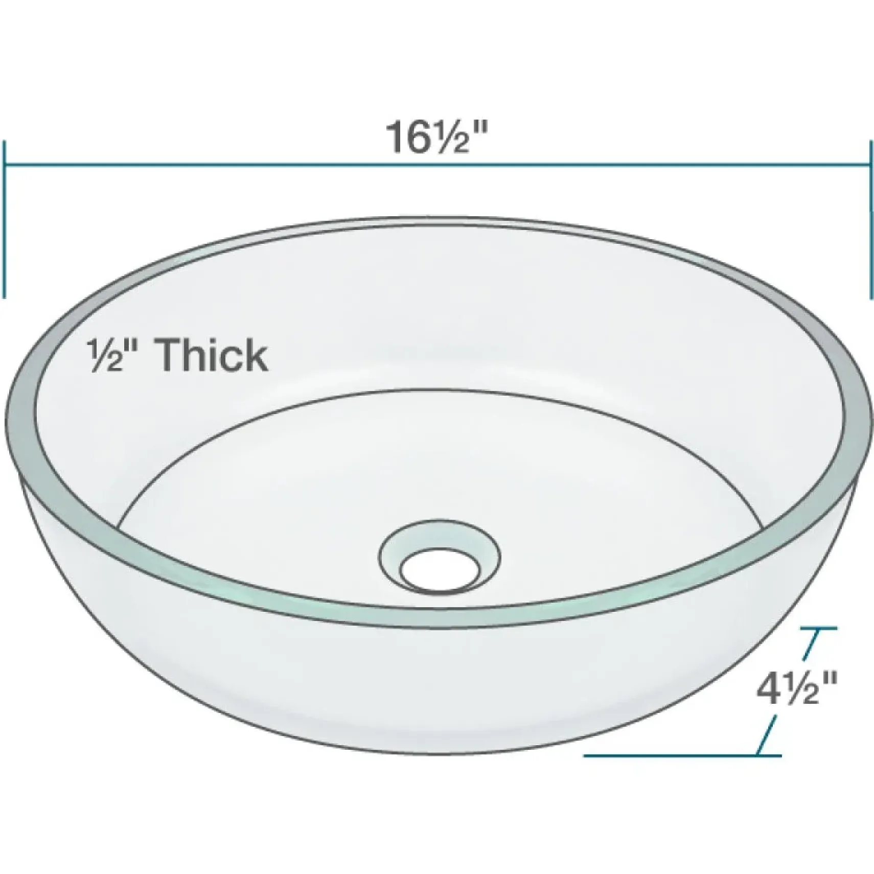 Rene 17" Round Glass Bathroom Sink, Crystal, with Faucet, R5-5024-R9-7006-ABR