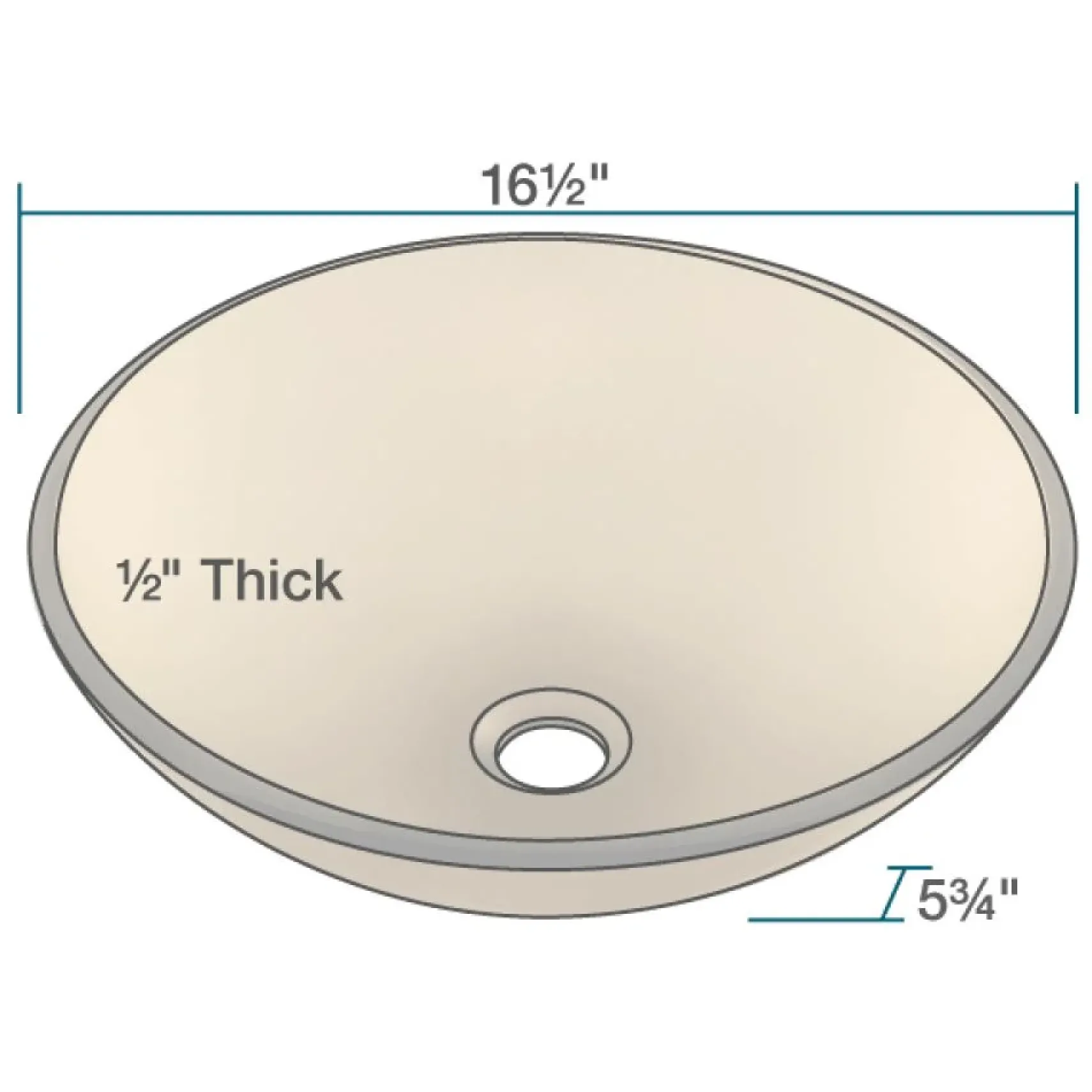 Rene 17" Round Glass Bathroom Sink, Cashmere, with Faucet, R5-5001-CAS-R9-7007-BN