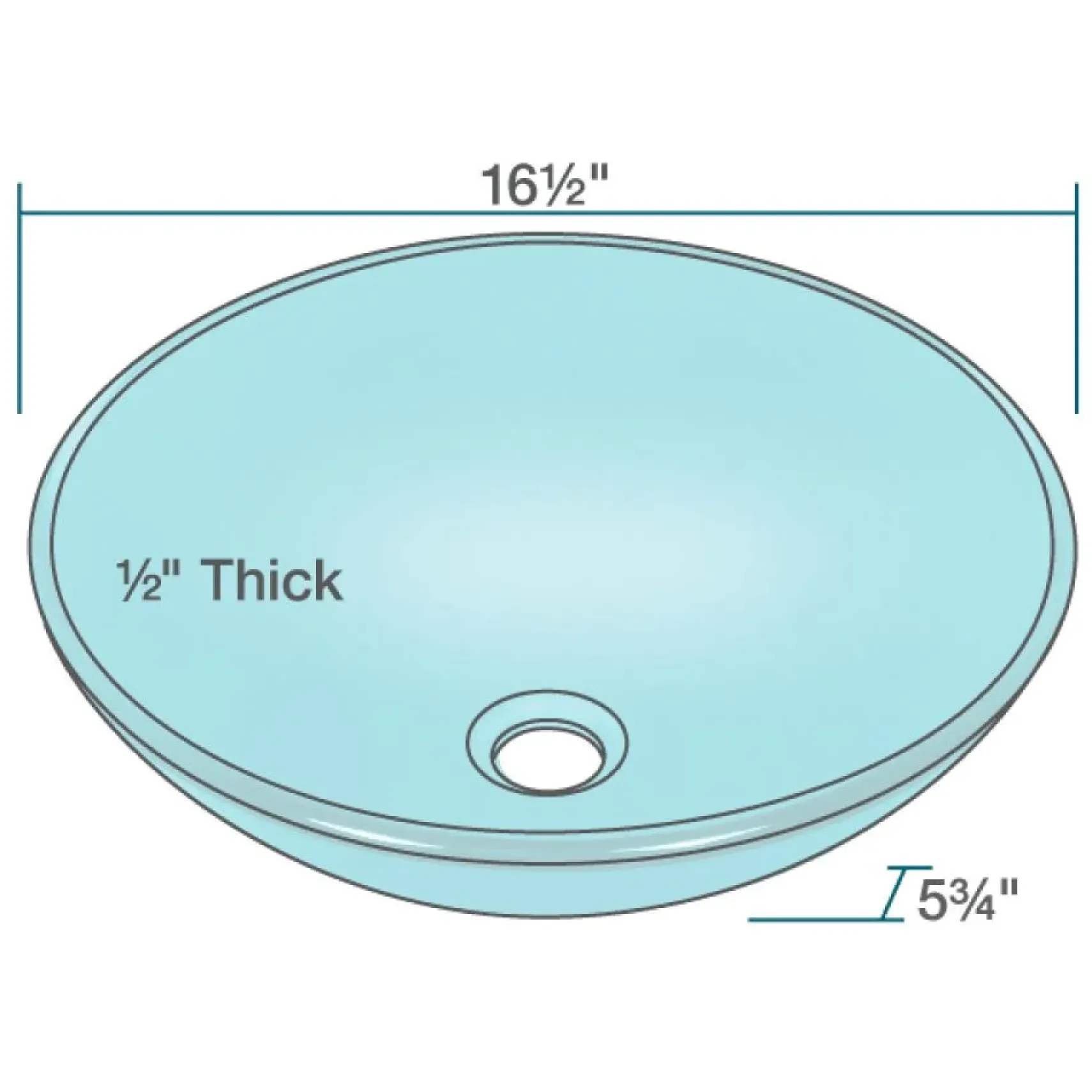 Rene 17" Round Glass Bathroom Sink, Cerulean, with Faucet, R5-5001-CER-R9-7003-ABR