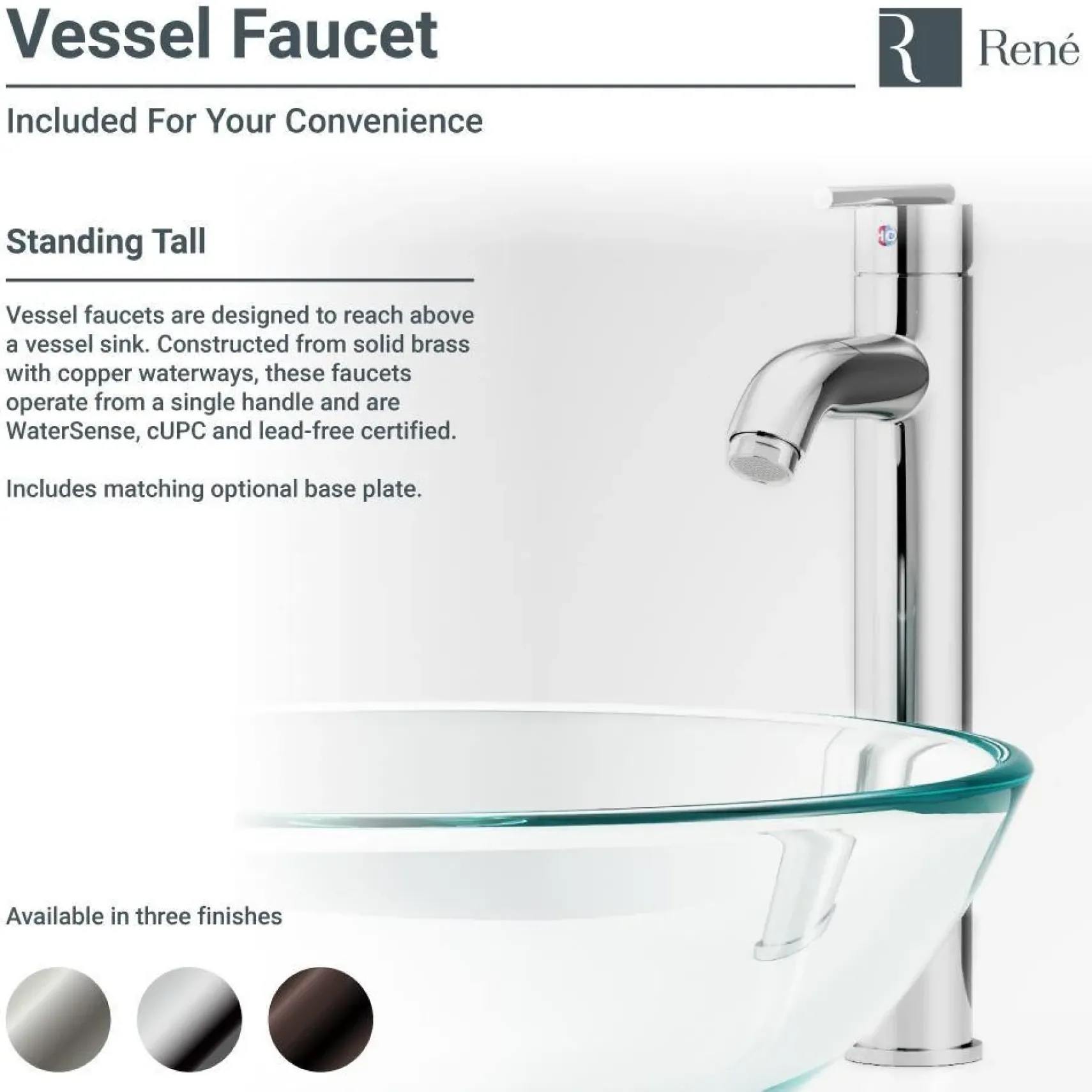 Rene 17" Round Glass Bathroom Sink, Frosted, with Faucet, R5-5002-R9-7001-ABR