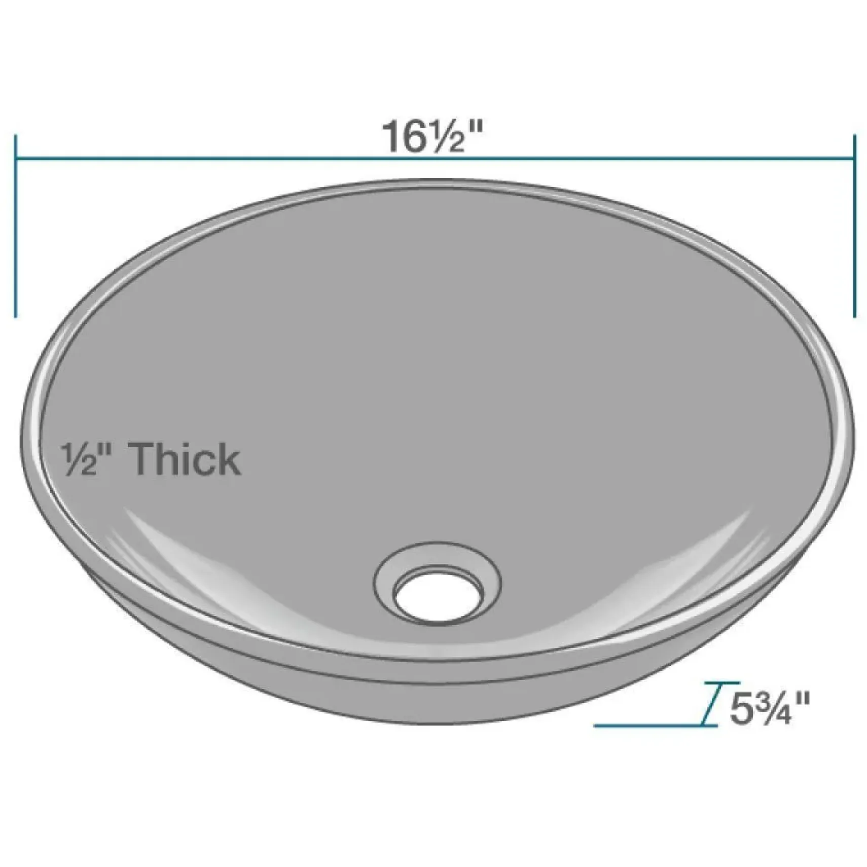 Rene 17" Round Glass Bathroom Sink, Noir, with Faucet, R5-5001-NOR-R9-7006-ABR