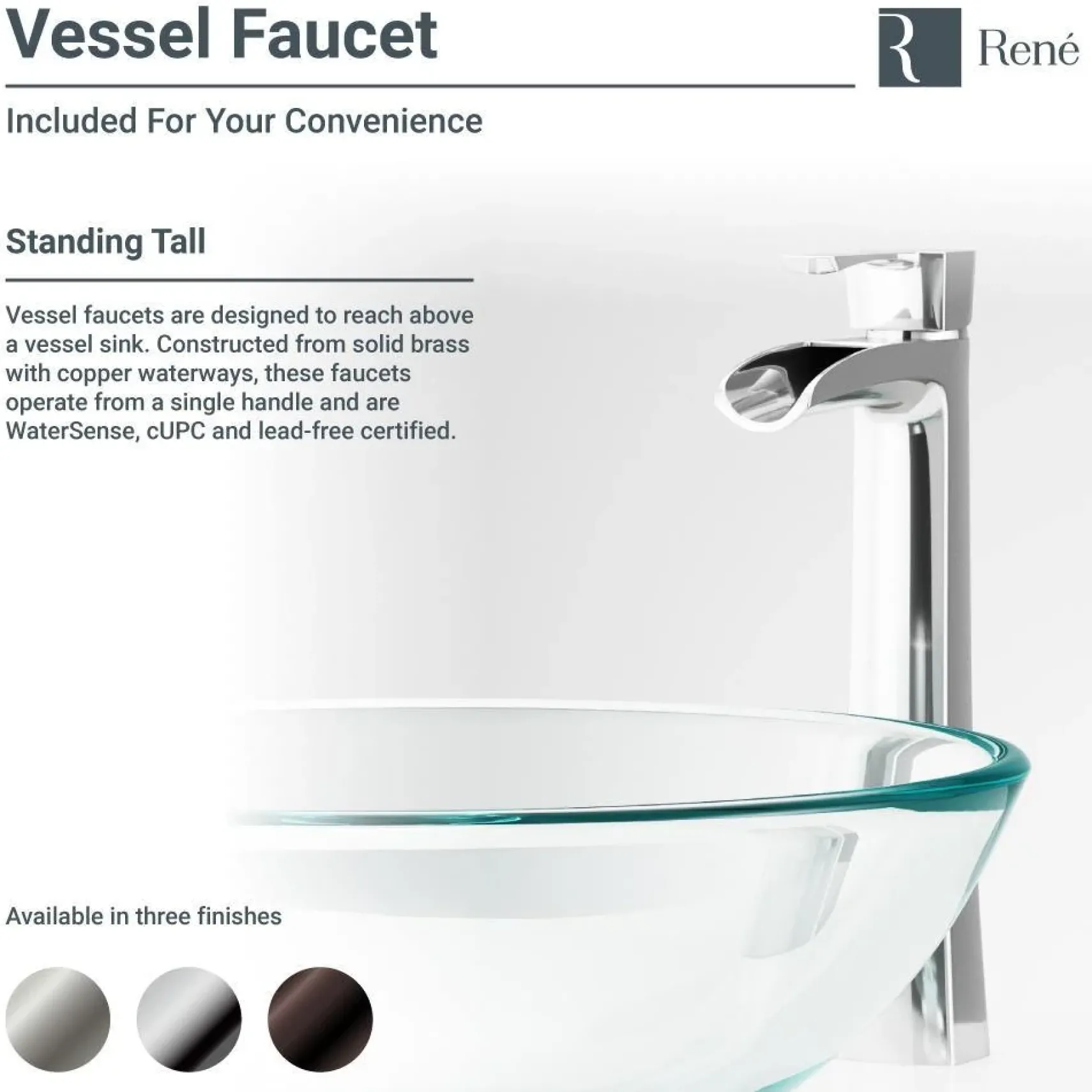 Rene 17" Round Glass Bathroom Sink, Multi-Color, with Faucet, R5-5014-R9-7007-BN