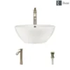 Rene 16" Round Porcelain Bathroom Sink, Biscuit, with Faucet, R2-5031-B-R9-7006-BN