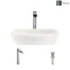 Rene 17" Round Porcelain Bathroom Sink, Biscuit, with Faucet, R2-5011-B-R9-7007-C