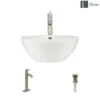 Rene 16" Round Porcelain Bathroom Sink, Biscuit, with Faucet, R2-5031-B-R9-7001-BN