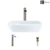 Rene 17" Round Porcelain Bathroom Sink, White, with Faucet, R2-5011-W-R9-7007-BN