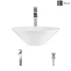 Rene 17" Round Porcelain Bathroom Sink, White, with Faucet, R2-5015-W-R9-7003-C