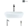 Rene 17" Round Porcelain Bathroom Sink, White, with Faucet, R2-5011-W-R9-7007-C