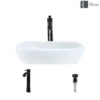 Rene 17" Round Porcelain Bathroom Sink, White, with Faucet, R2-5011-W-R9-7006-ABR