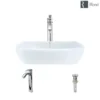 Rene 17" Round Porcelain Bathroom Sink, White, with Faucet, R2-5011-W-R9-7006-C