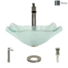 Rene 17" Specialty Glass Bathroom Sink, Frosted, with Faucet, R5-5011-R9-7007-BN