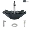 Rene 17" Specialty Glass Bathroom Sink, Smoky Black, with Faucet, R5-5012-R9-7007-C