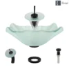 Rene 17" Specialty Glass Bathroom Sink, Frosted, with Faucet, R5-5011-WF-ABR