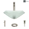Rene 17" Square Glass Bathroom Sink, Textured, with Faucet, R5-5004-R9-7003-BN