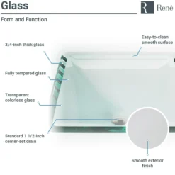 Rene 17" Square Glass Bathroom Sink, Crystal, with Faucet, R5-5003-CRY-WF-ORB