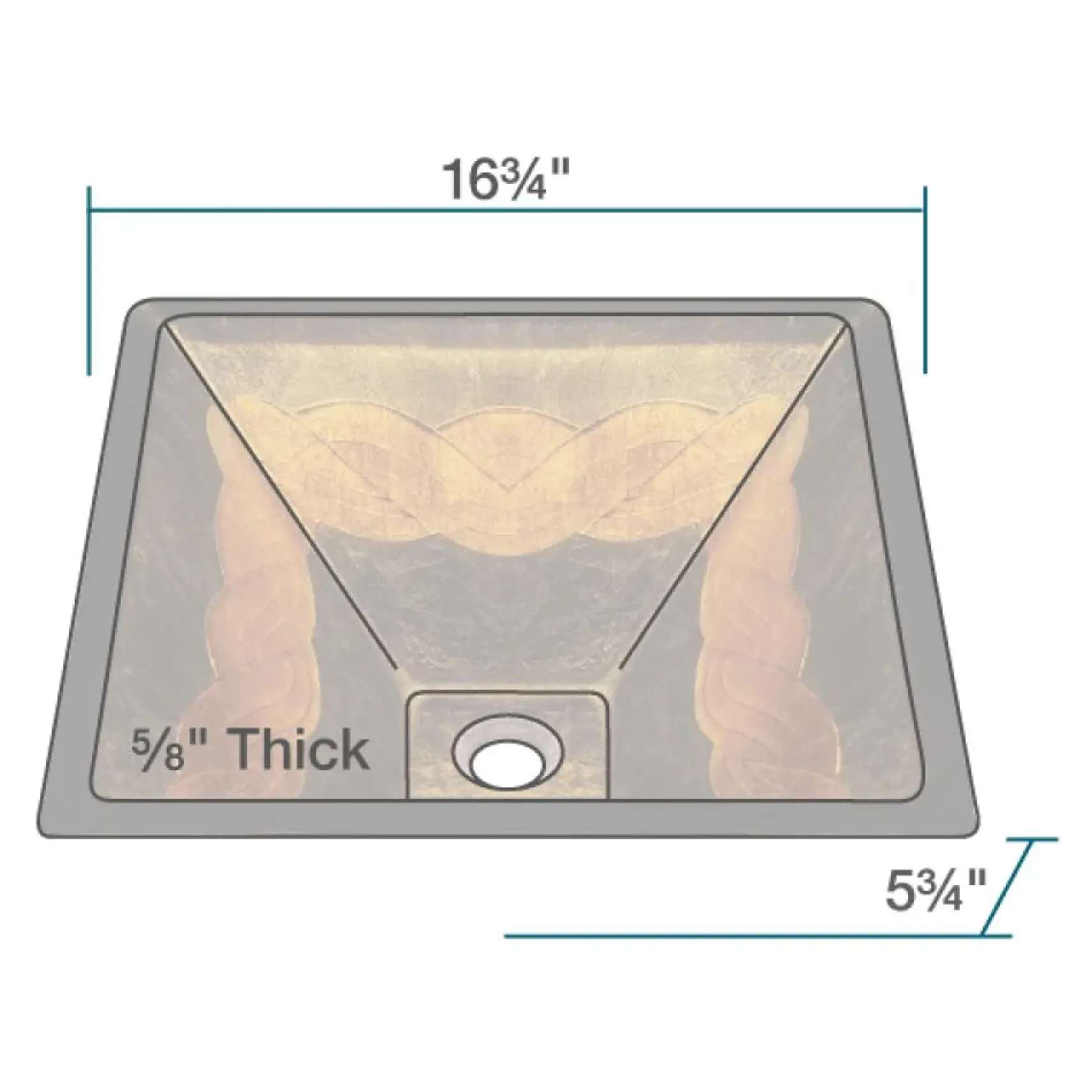 Rene 17" Square Glass Bathroom Sink, Metallic Green and Gold, with Faucet, R5-5036-WF-C