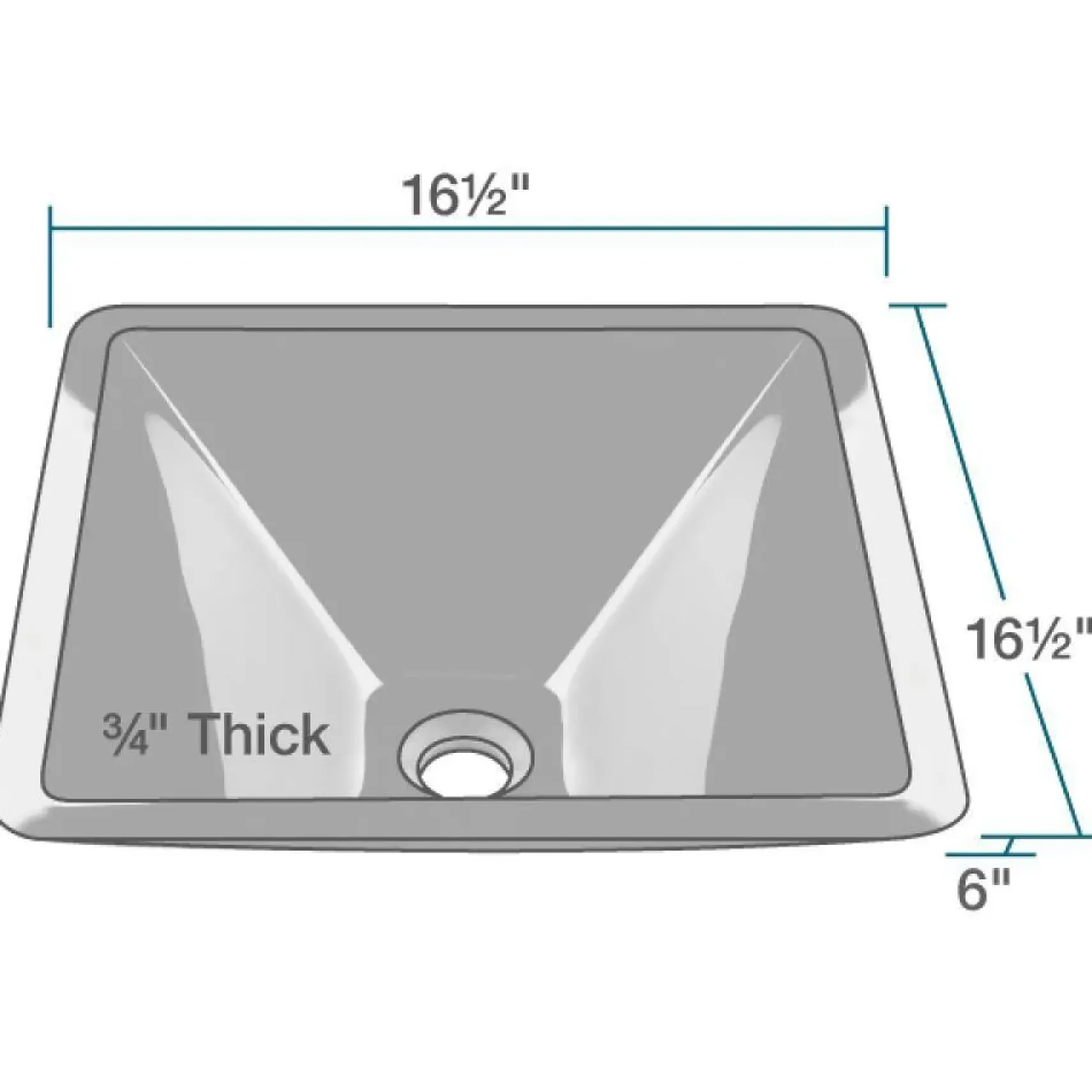Rene 17" Square Glass Bathroom Sink, Noir, with Faucet, R5-5003-NOR-R9-7006-BN