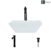 Rene 16" Square Porcelain Bathroom Sink, White, with Faucet, R2-5010-W-R9-7006-ABR