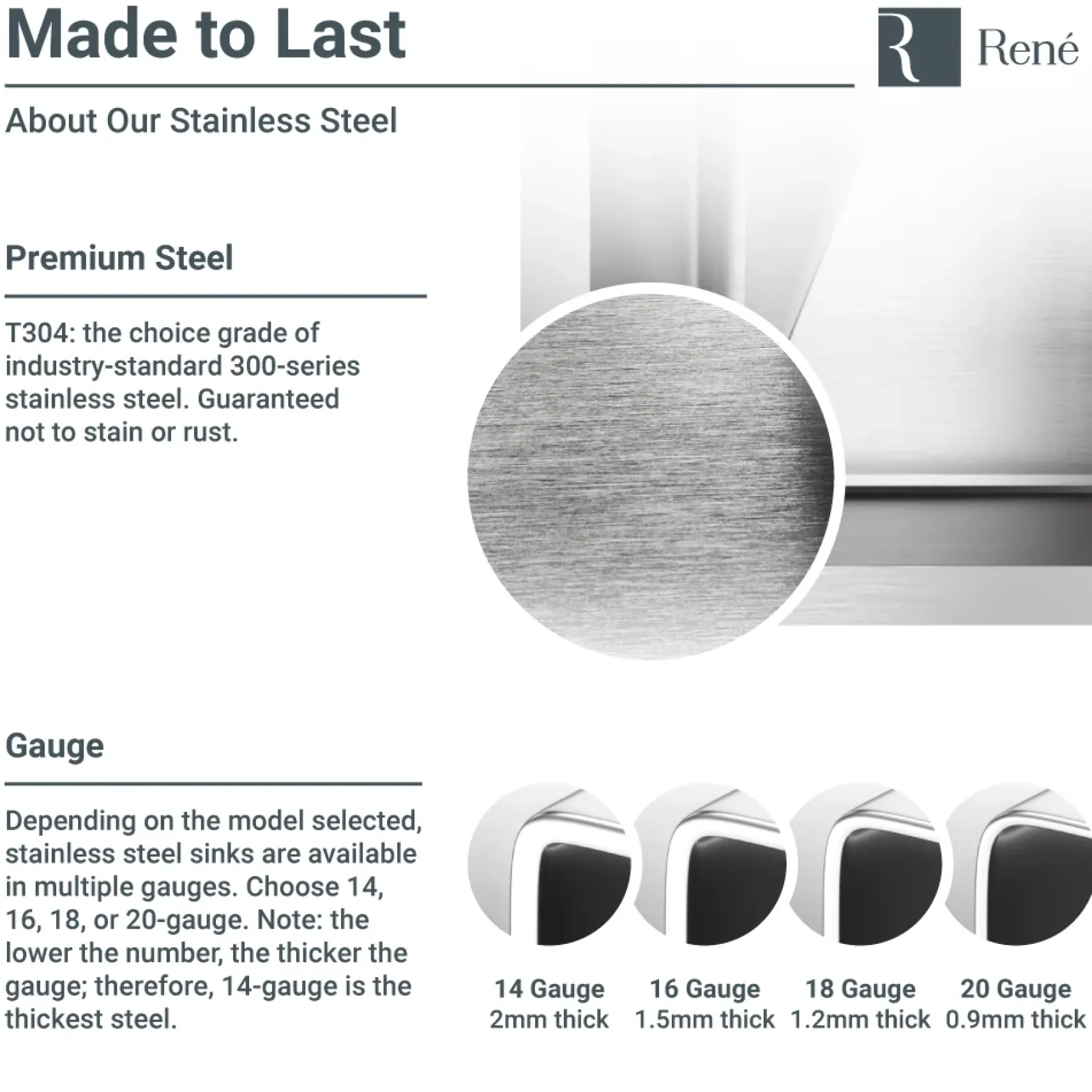 Rene 15" Stainless Steel Bar/Prep Sink, 16 Gauge, R1-1012-16
